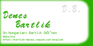 denes bartlik business card